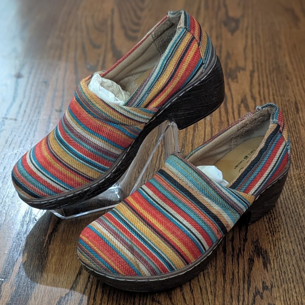 BOC Born Concept Nadiyya 8 Multicolor Striped Clogs Slip On Y2K Boho Shoes comfy